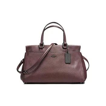 COACH Fulton Leather Handbag Large Size Women's Deep Red