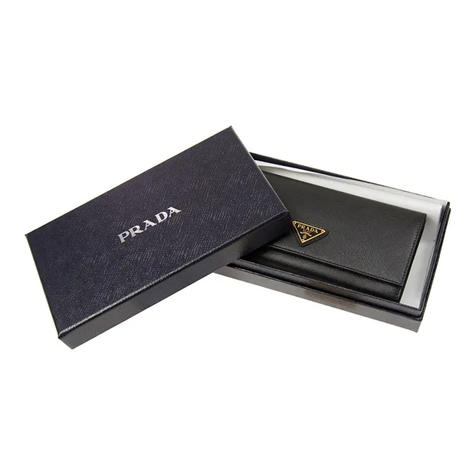 PRADA Leather Wallet Unisex Black-6