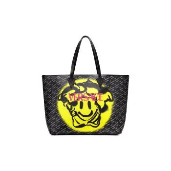 FANSIZHE La Medusa Canvas Tote Bag Shopping Bag Handbag Unisex Gray Black