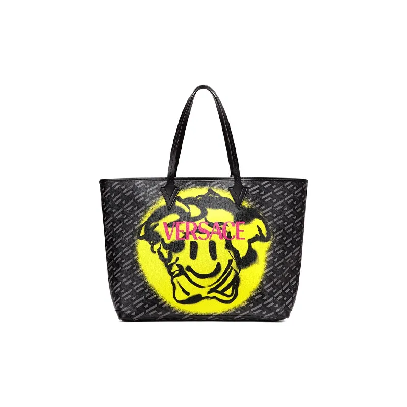FANSIZHE La Medusa Canvas Tote Bag Shopping Bag Handbag Unisex Gray Black-0