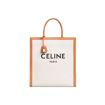 CELINE Cabas Canvas With Calfskin Canvas Bag Tote Bag Shopping Bag Trunk Bag Handbag Unisex Original & Tawny