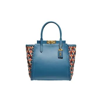 COACH Troupe Cowhide Leather Crossbody Bag, Shoulder Bag, Tote Bag, Handbag Medium Size Women's Blue