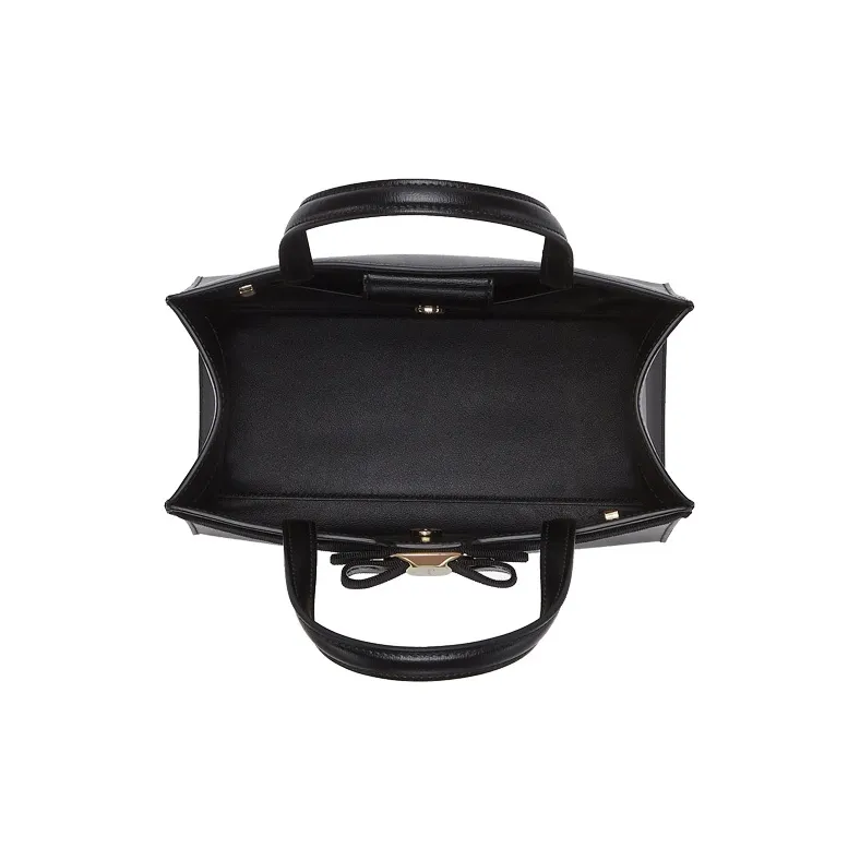 FERRAGAMO Vara Natural Grain Cow Leather Portable Crossbody Bag, Shoulder Bag Medium Size Women's Black-3