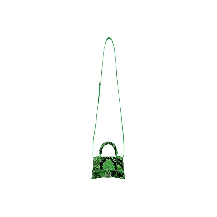 Balenciaga Hourglass Cow Leather Hourglass Bag Shoulder Bag Crossbody Bag Handbag Mini Women's Fluorescent Green/silver-3