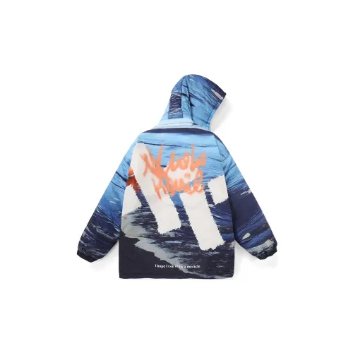 XXGOGO Puffer Jackets Unisex Print Blue