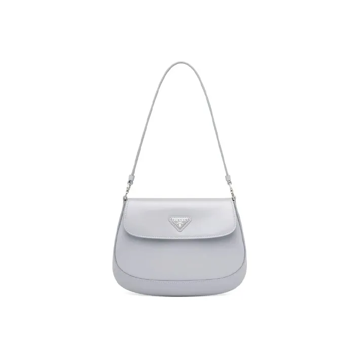 PRADA Cleo Shiny Leather Shoulder Bag Handbag Shoulder Bag Women's Cornflower Blue-0
