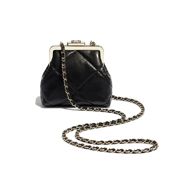 CHANEL Lambskin Dome Bag, Crossbody Bag, Shoulder Bag Women's Black-1
