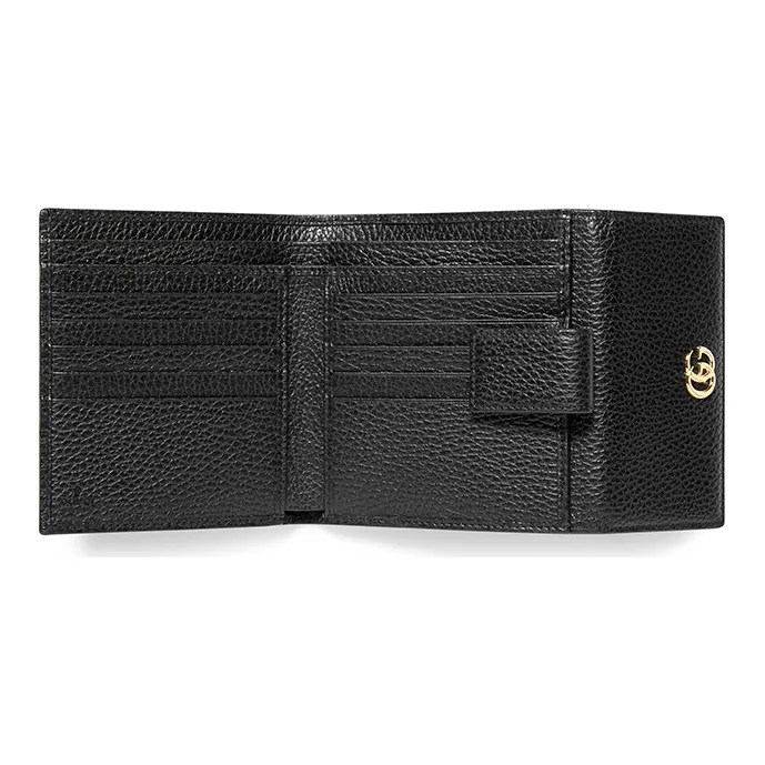 GUCCI Marmont Leather Wallet Unisex Black-4