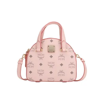 MCM Essential Visetos Origina Leather Shoulder Bag, Crossbody Bag, Handbag Mini Women's Pink