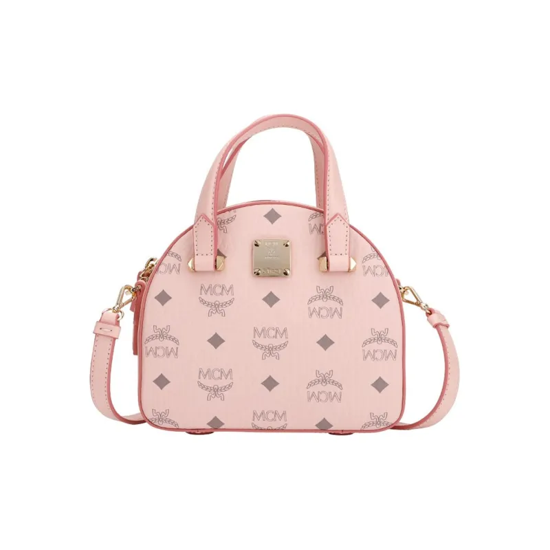 MCM Essential Visetos Origina Leather Shoulder Bag, Crossbody Bag, Handbag Mini Women's Pink-0