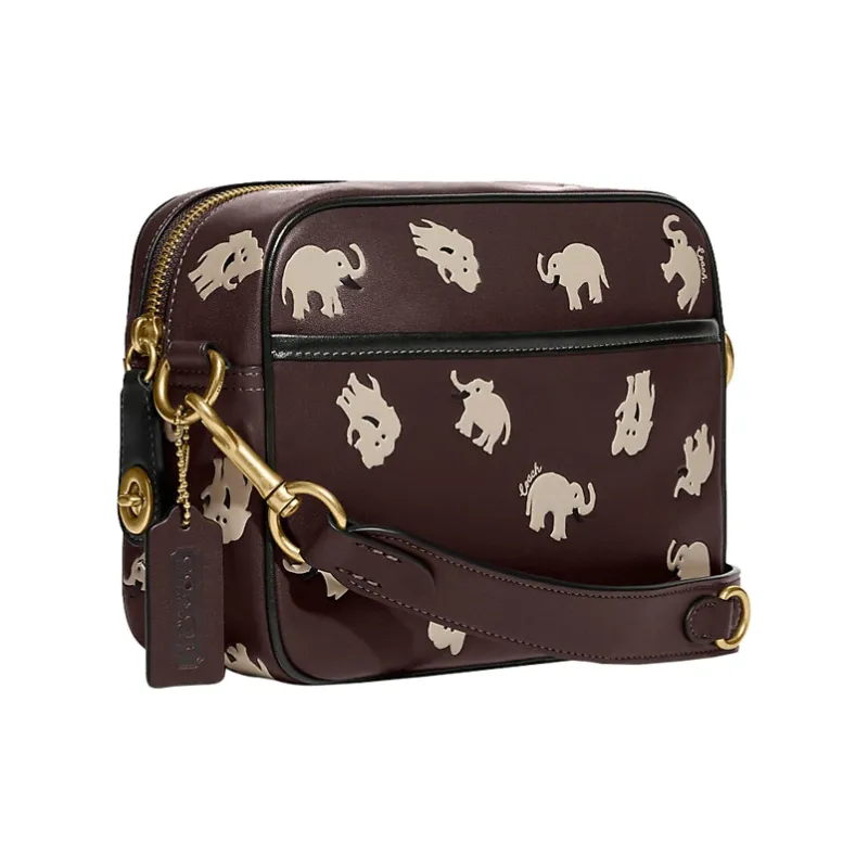 COACH Flight Fabric With Leather Shoulder Bag Crossbody Bag Small Size Men's Dark Brown-2