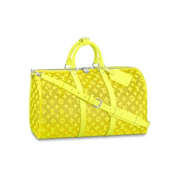 LOUIS VUITTON Keepall Bandouliere Monogram Mesh 50 Yellow