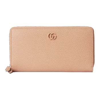 GUCCI Marmont Leather Wallet Women's Rose Beige