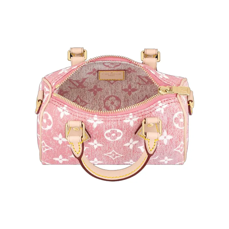LOUIS VUITTON Nano Speedy Denim Jacquard Pink-3