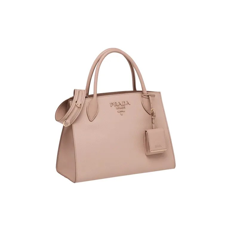 PRADA Monochrome Leather Handbag Shoulder Bag Crossbody Bag Women's Pink-1