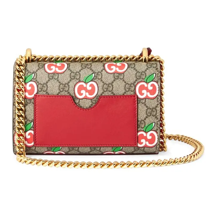 GUCCI Canvas With Leather Box Bag Crossbody Bag Shoulder Bag Women's Ebony & Red-3