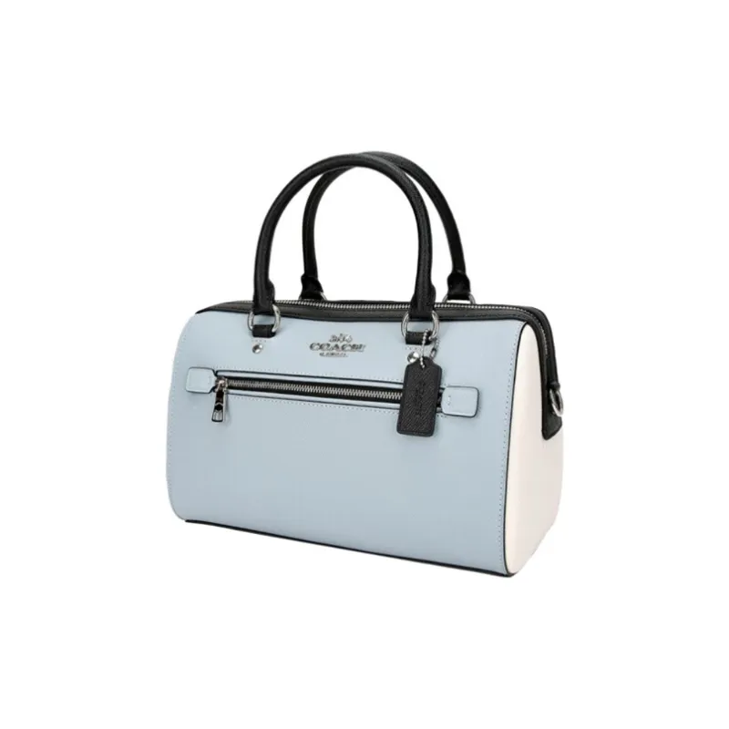 COACH Rowan Artificial Leather Shoulder Bag, Crossbody Bag, Handbag Medium Size Women's Sky Blue-2