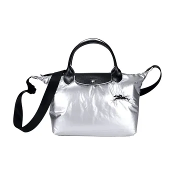 LONGCHAMP Le Pliage Alpin Nylon Fabric Shoulder Bag, Crossbody Bag, Handbag Women's Silver