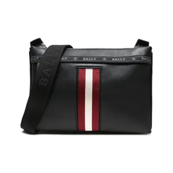 BALLY HARVEY Cow Leather Crossbody Bags Shoulder Bags Men's Black
