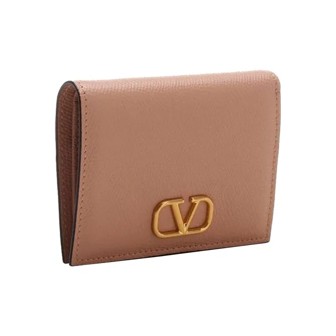 Valentino Cow Leather Wallet Women's Rose Pink-1