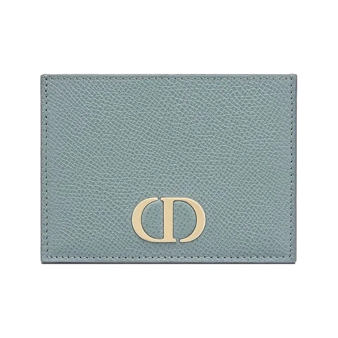 DIOR 30 Montaigne Grain Calfskin Card Holder Women's Cloud Blue-0