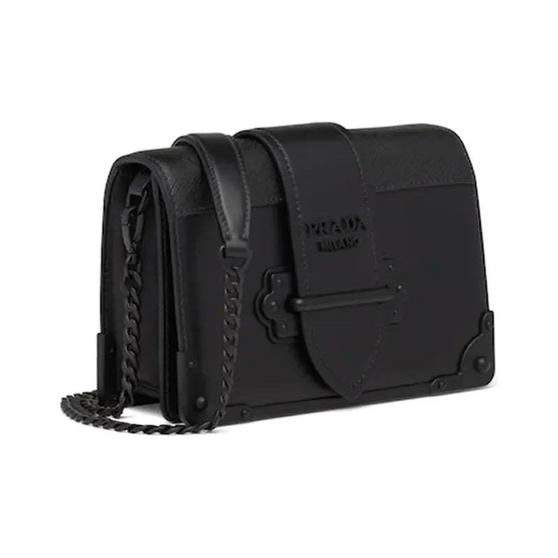 PRADA Cahier Calfskin Handheld Shoulder Bag Crossbody Bag Women's Black-1