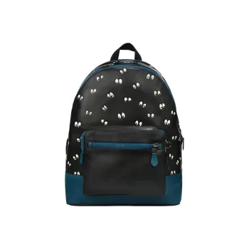 COACH Disney/Disney West Cow Leather Backpack Tubas Men's Black