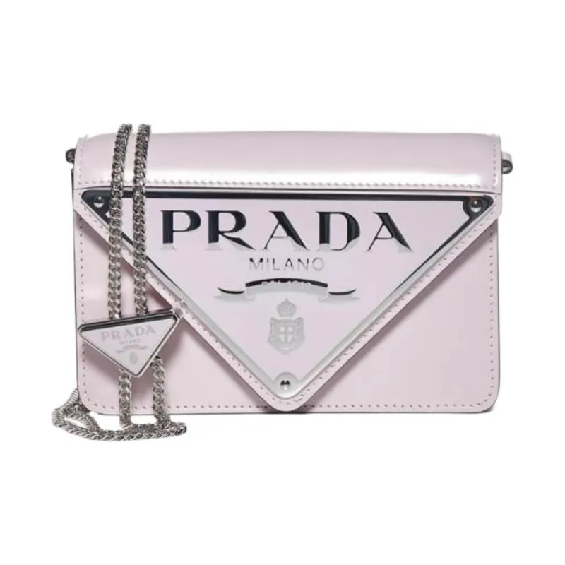 PRADA Leather Crossbody Bag Shoulder Bag Women's Pink-0