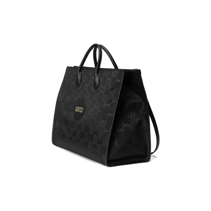 GUCCI Off The Grid Nylon With Leather Tote Bag Shopping Bag Crossbody Handbag Shoulder Bag Men's Black-2