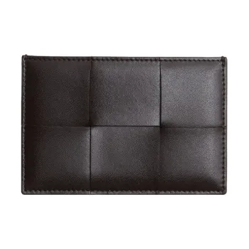 Bottega Veneta Leather, Calfskin Card Holder Men's FONDANT