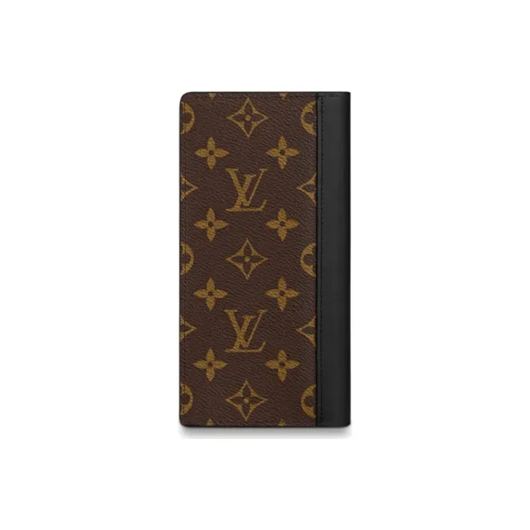 LOUIS VUITTON Brazza Coated Canvas With Cow Leather Wallet, Card Holder, Wallet Unisex Brown/Black Multicolor-2