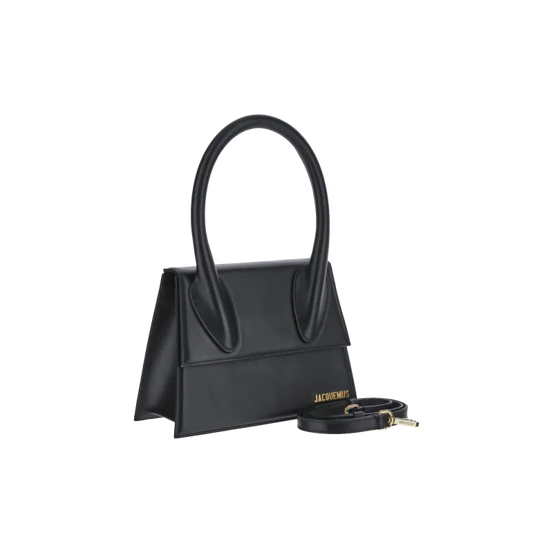 Jacquemus Leather Crossbody One Shoulder Handbag Women's Black-1