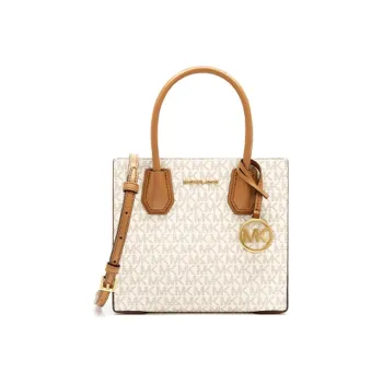MICHAEL KORS Cow Leather, Textile Trunk Bag, Shoulder Bag Women's Vanilla