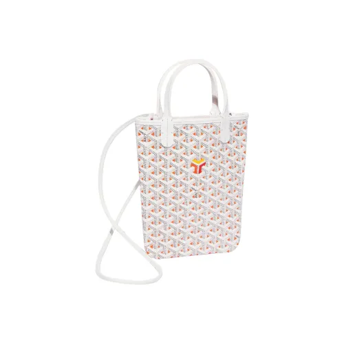 GOYARD Poitiers Canvas With Leather Tote Bag Shopping Bag Shoulder Bag Handbag Women's Orange