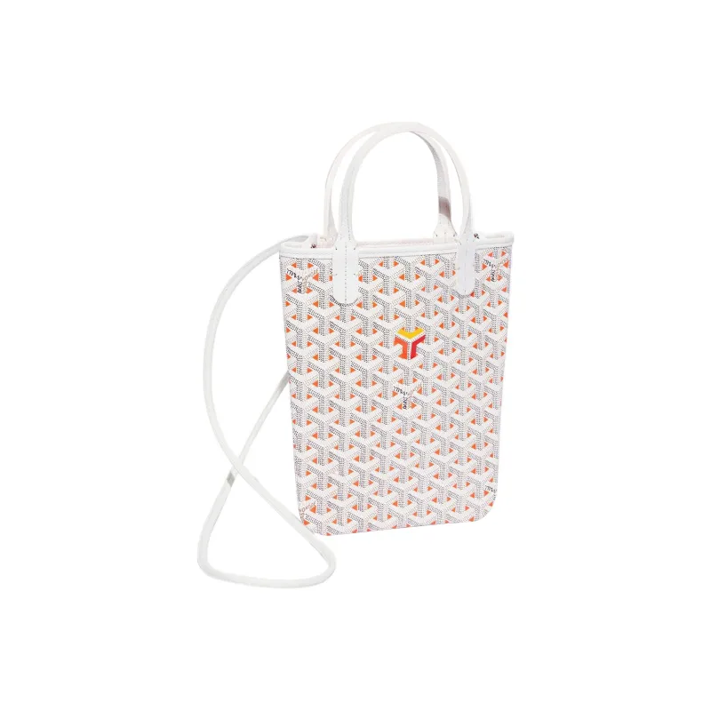 GOYARD Poitiers Canvas With Leather Tote Bag Shopping Bag Shoulder Bag Handbag Women's Orange-0