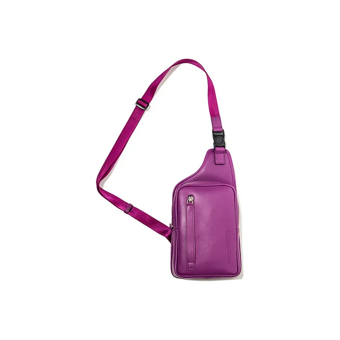 ROARINGWILD Cow Leather Shoulder Bag Crossbody Bag Regular Unisex Purple-0