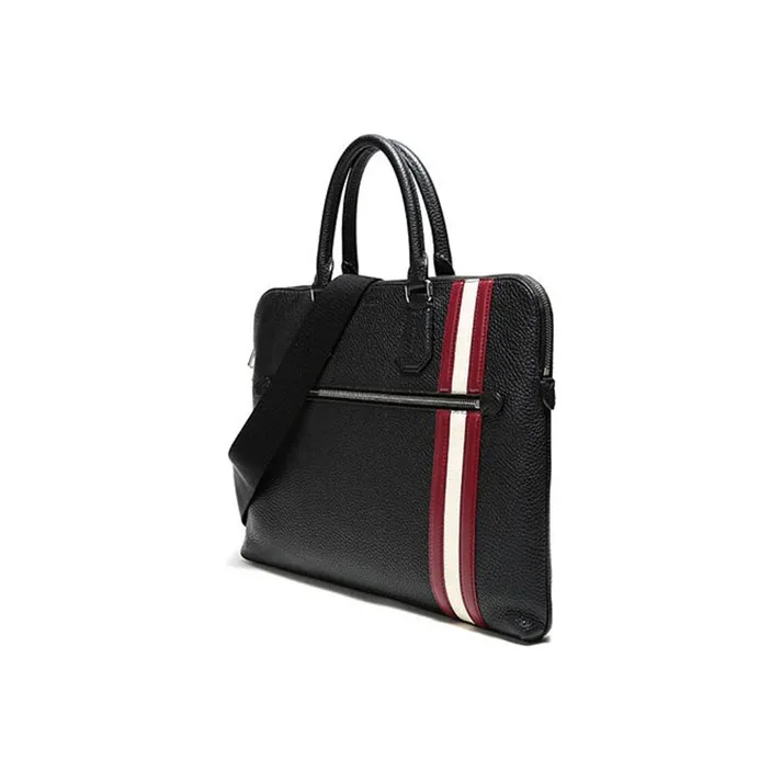 BALLY Leather Handbag, Shoulder Bag, Crossbody Bag, Briefcase Men's Black-1