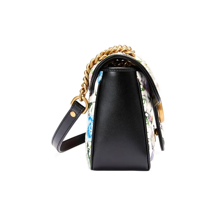 GUCCI GG Marmont Canvas With Leather Shoulder Bag Crossbody Bag Small Size Women's Multicolor-3