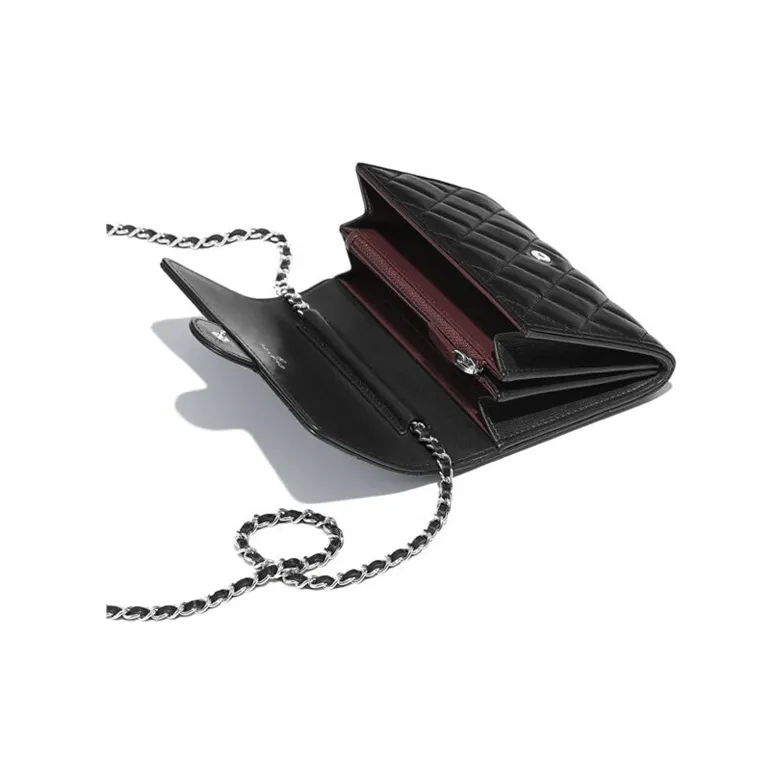 CHANEL Classic Flap CF Smooth Lambskin Flap Bag, Crossbody Bag, One Shoulder Wallet Unisex Black-3