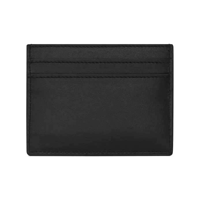 SAINT LAURENT Smooth Finish Leather Card Holder Card Holder Men's Black-1