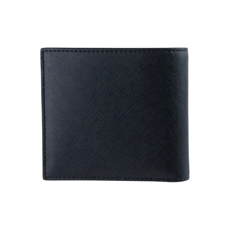 BALLY Canvas Money Clip Business Card Holder Coin Purse Wallet Men's Black-2