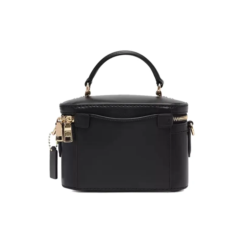 COACH Trail Cow Leather Box Bag, Handbag, Shoulder Bag Small Size Women's Black-2