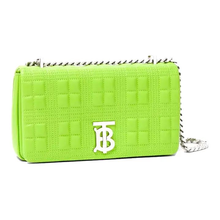 Burberry Burberry Bag Collection Lambskin Lona Bag Handbag Shoulder Bag Women's Bright Green-2