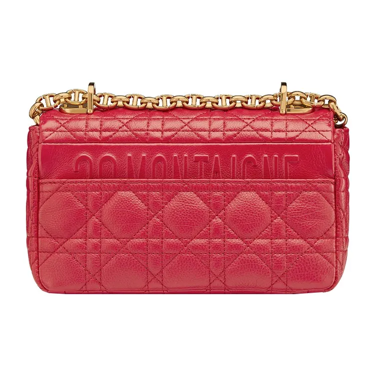 DIOR Caro Soft Cow Leather Handbag Shoulder Bag Crossbody Bag Small Size Women's Overripe Red-3