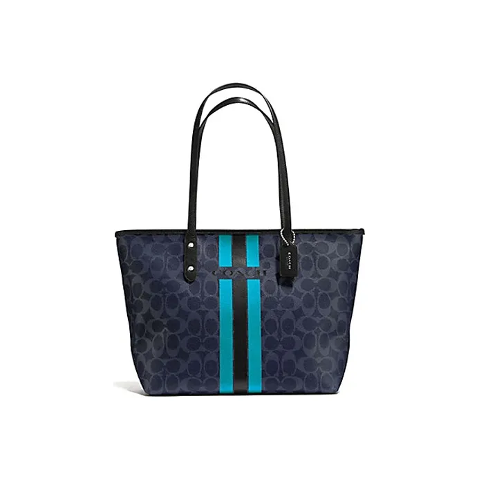 COACH City Zip Tote Coated Canvas Shoulder Bag Tubas Women's Black Monogram-0