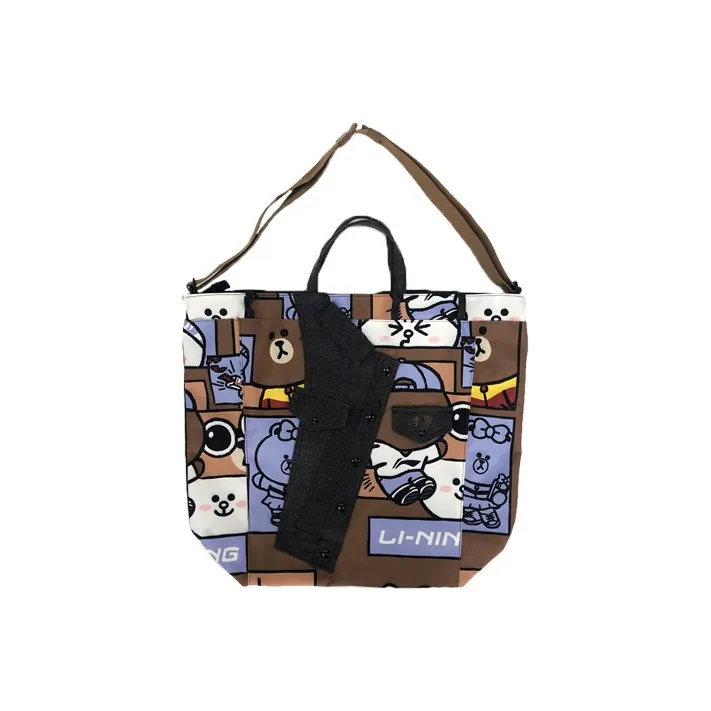 LiNing LINE FRIENDS Co branded Polyester Handbag Unisex Black-0