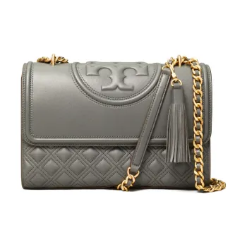 TORY BURCH Sheepskin Crossbody Bag, Shoulder Bag Women's Gray