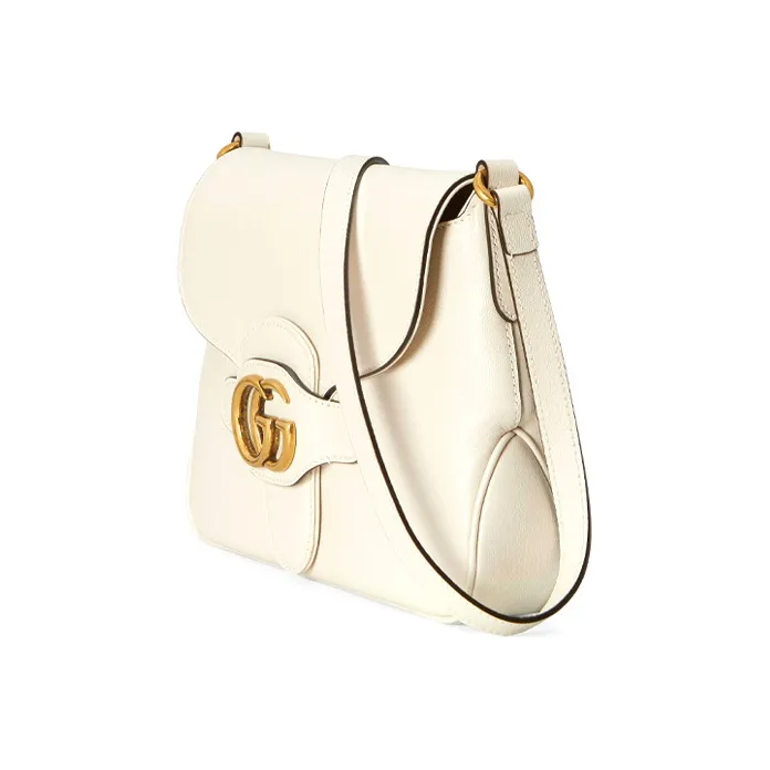 GUCCI Leather Messenger Bag Shoulder Bag Crossbody Bag Small Size Women's White-1