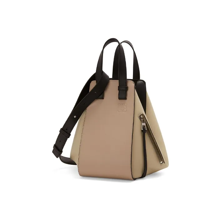 LOEWE Hammock Calfskin Handbags Shoulder Bag Crossbody Bag Small Size Women's Black/Beige Brown-0