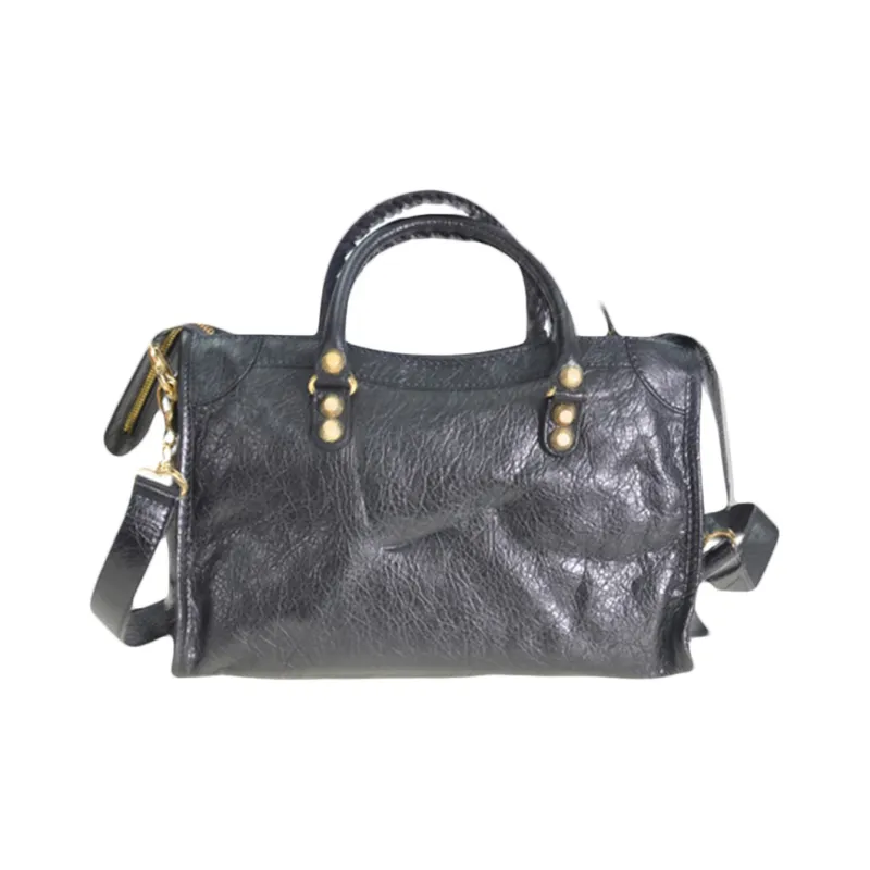 Balenciaga Neo Cagole City Sheepskin Urban Bag One Shoulder Handbag Small Size Women's Black-2
